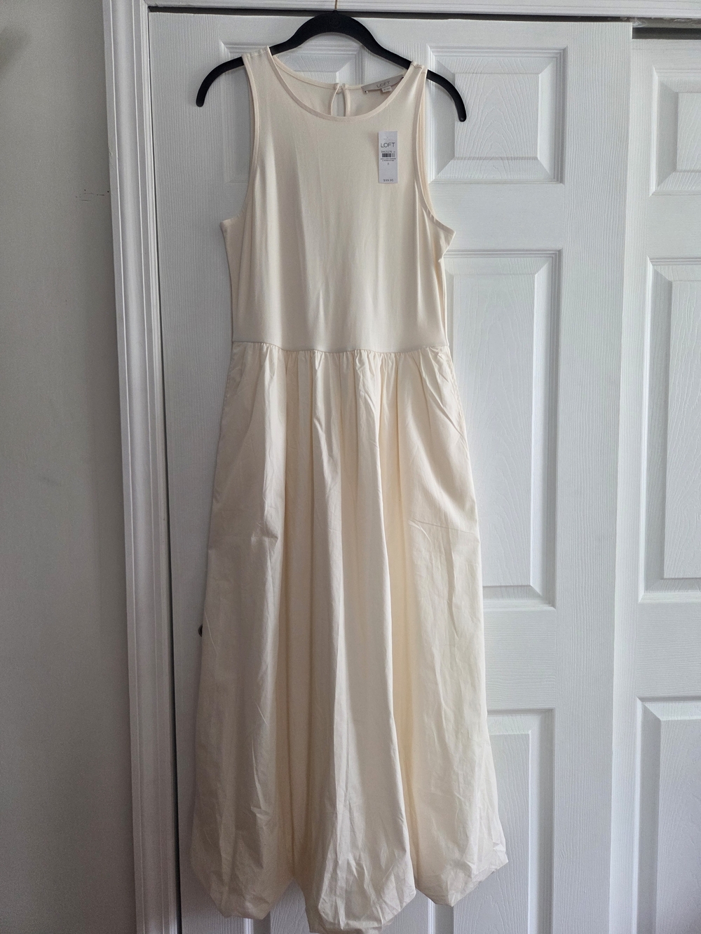 LOFT Creamy Ivory Sleeveless Maxi Dress